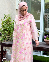 Gul Jalabiya Dress - Pastel Pink Chikankari Jalabiya