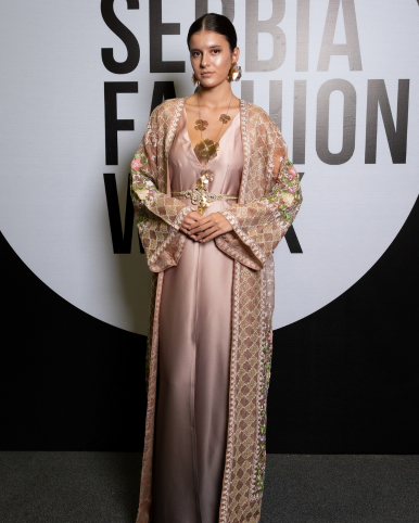 Truffle Bloom Gown - Organza Silk & Satin-Silk Evening Gown