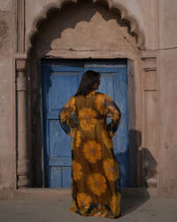 Husn-e-Aftab: Silk-Organza Two-Piece Evening Gown (Mukaish)