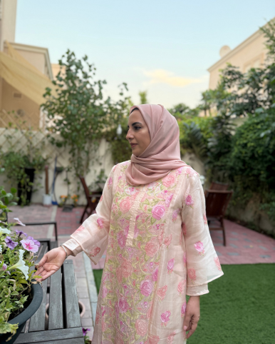 Gul Jalabiya Dress - Pastel Pink Chikankari Jalabiya