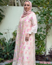 Gul Jalabiya Dress - Pastel Pink Chikankari Jalabiya