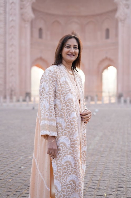 Layali Luxe Long Jacket - Chikankari Embroidered Silk Longline Jacket