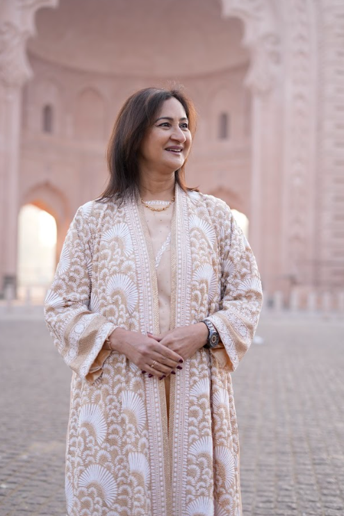 Layali Luxe Long Jacket - Chikankari Embroidered Silk Longline Jacket