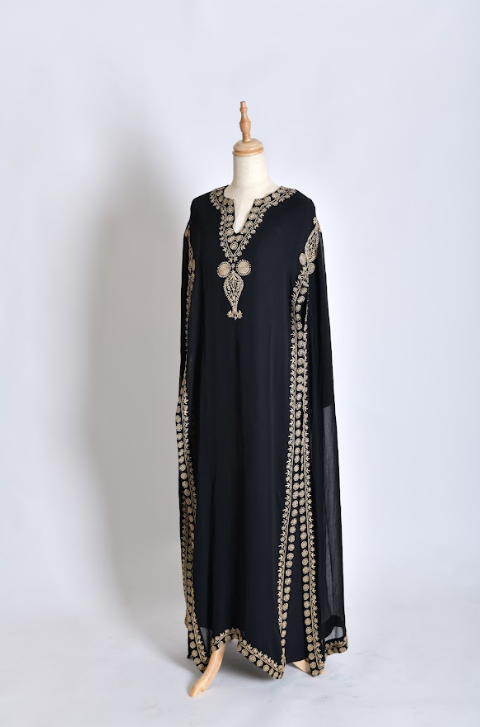 Zeba Black Kaftan - Luxury Kaftan Dress