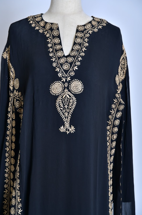 Zeba Black Kaftan - Luxury Kaftan Dress