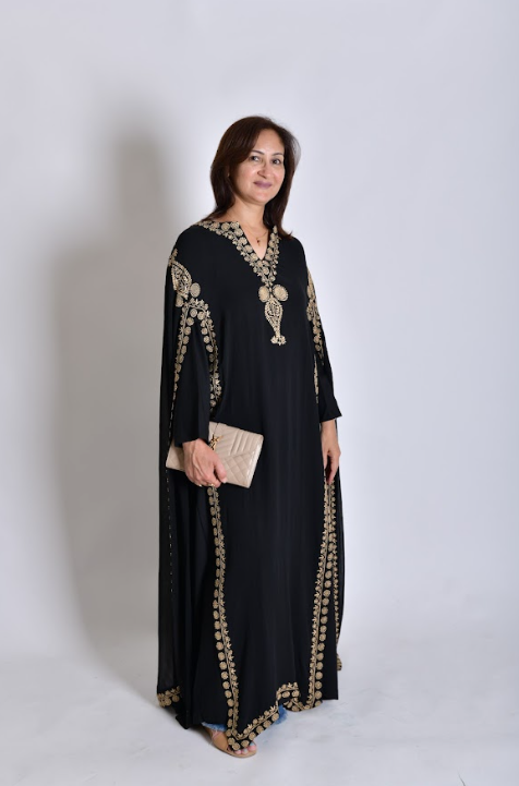 Zeba Black Kaftan - Luxury Kaftan Dress