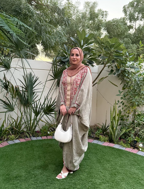 Olive Linen Gul Shrug - Hand-Embroidered Long Linen Shrug