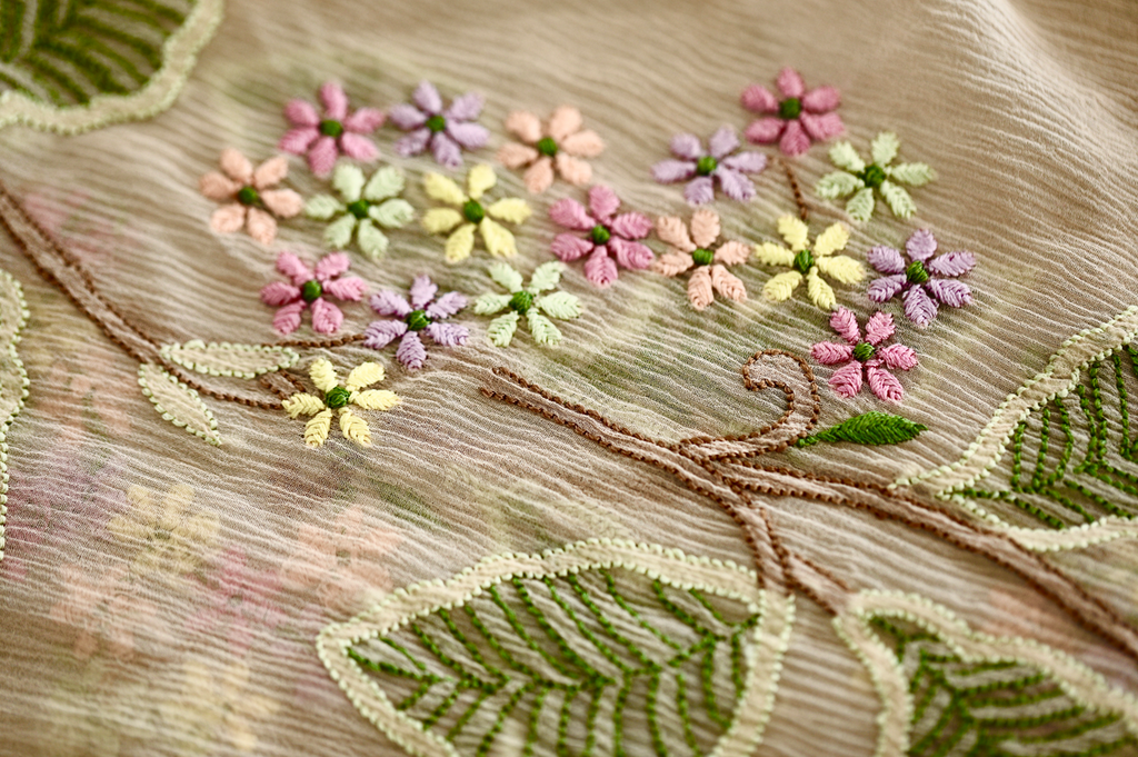 Blooming Vine Shirt - Sheer Chiffon Chikankari Shirt