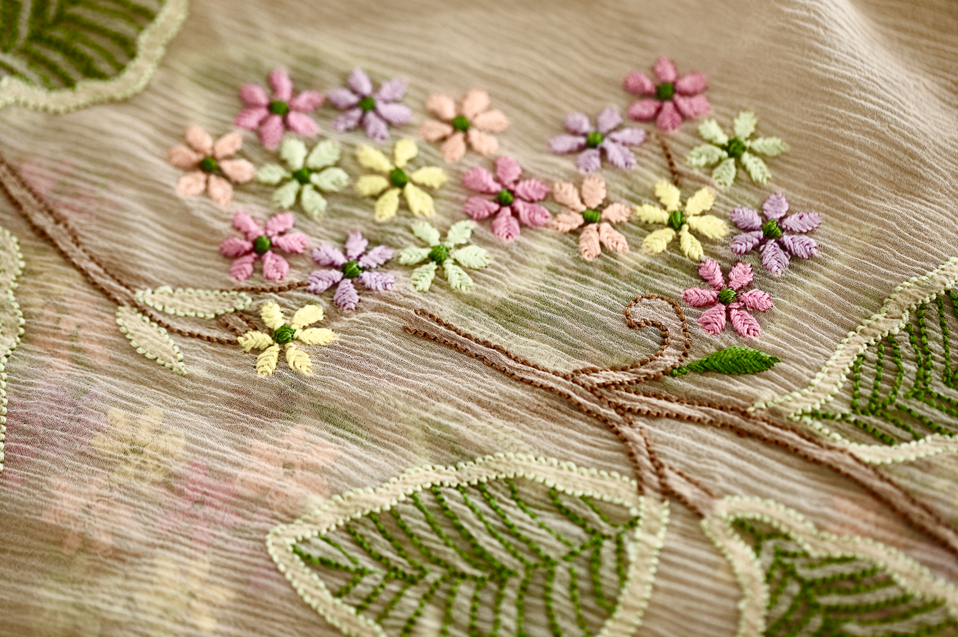 Blooming Vine Shirt - Sheer Chiffon Chikankari Shirt