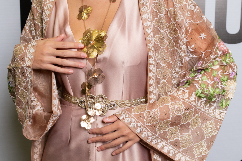 Truffle Bloom Gown - Organza Silk & Satin-Silk Evening Gown