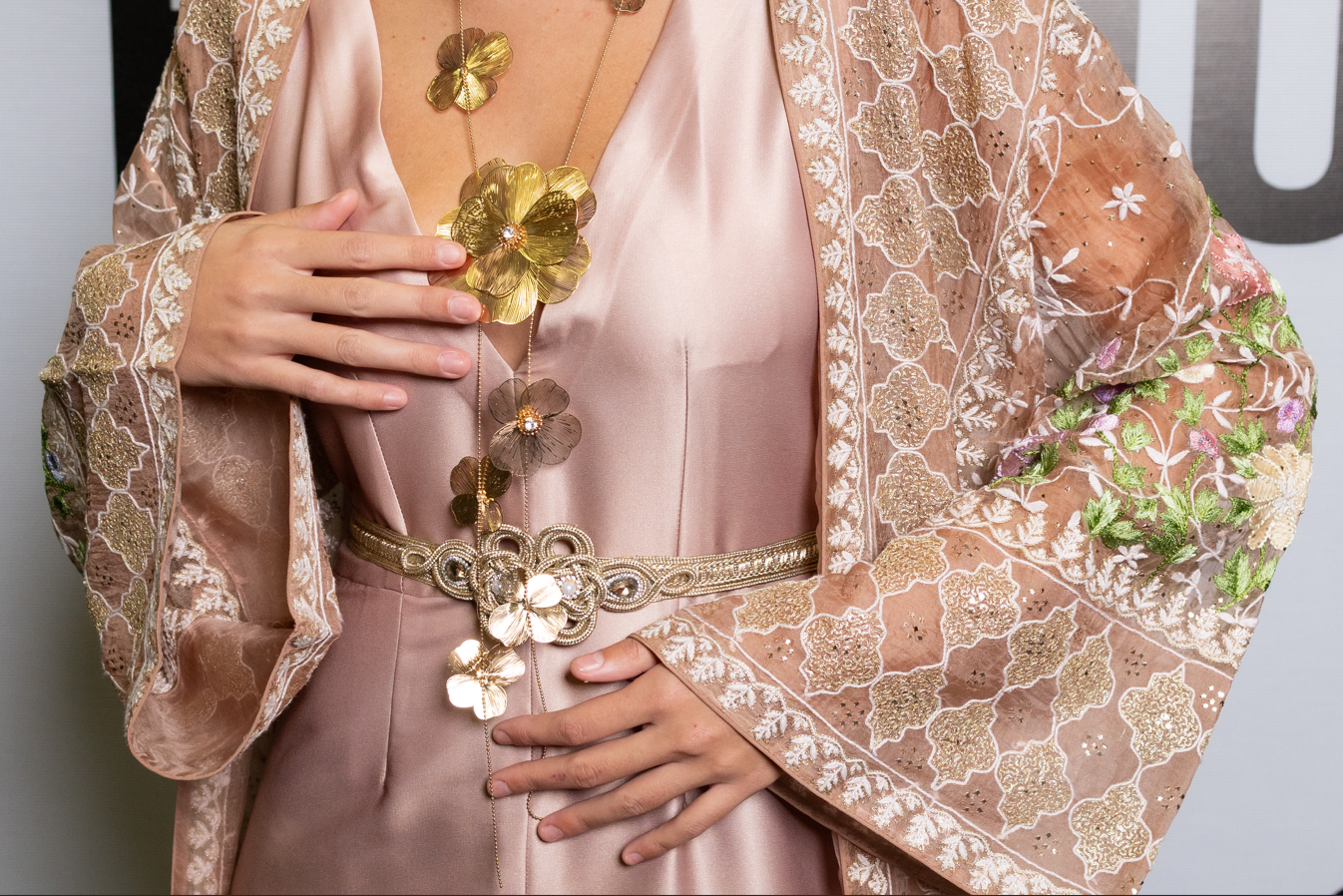 Truffle Bloom Gown - Organza Silk & Satin-Silk Evening Gown