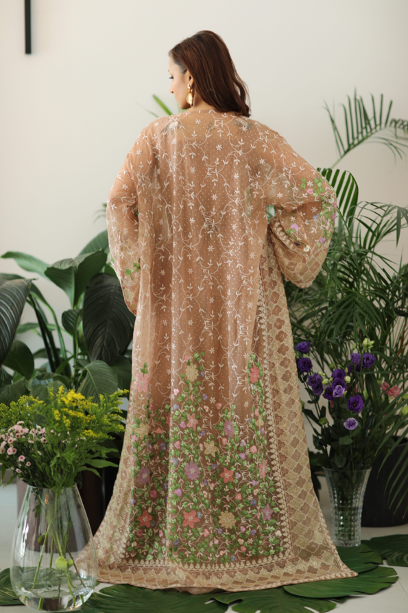 Truffle Bloom Gown - Organza Silk & Satin-Silk Evening Gown