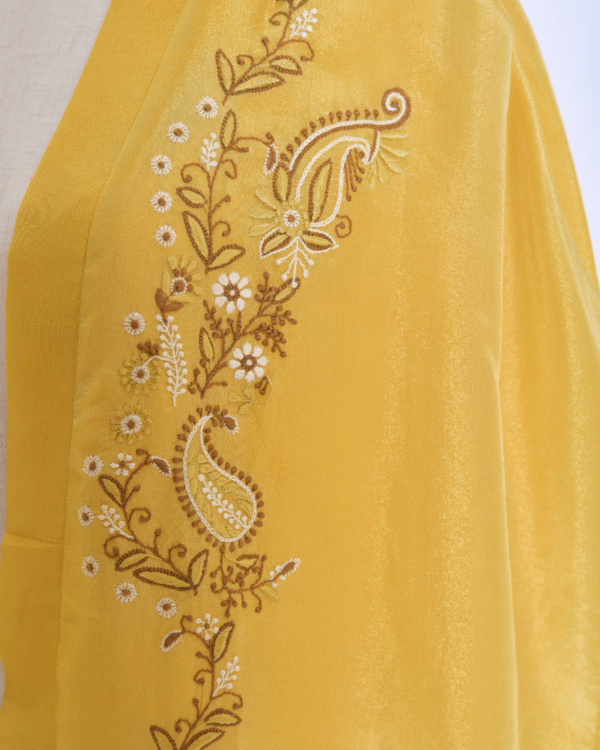 Zaed-E-Khubsurat, Long Tissue Jacket - Yellow