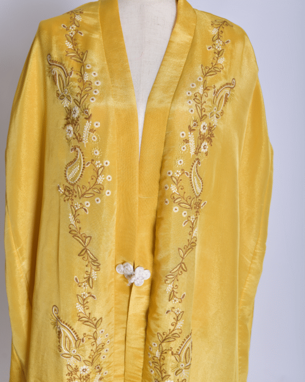 Zaed-E-Khubsurat, Long Tissue Jacket - Yellow