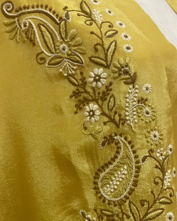 Zaed-E-Khubsurat, Long Tissue Jacket - Yellow