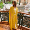 Zaed-E-Khubsurat, Long Tissue Jacket - Yellow