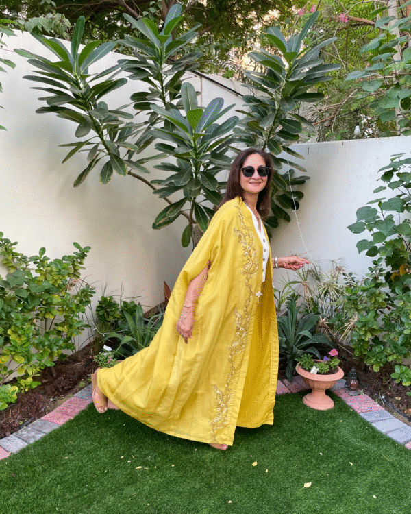 Zaed-E-Khubsurat, Long Tissue Jacket - Yellow